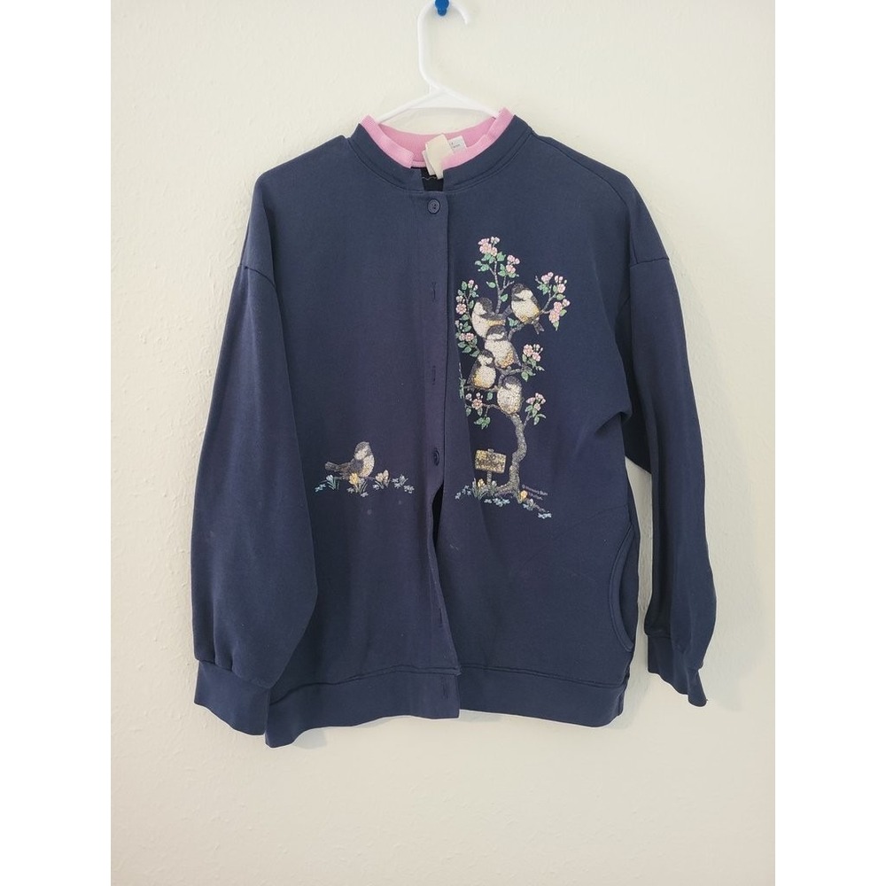 Morning Sun Embroidered Bird Sweatshirt‎